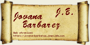 Jovana Barbarez vizit kartica
